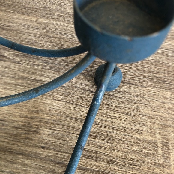 Vtg Blue Metal Tealight Candle Holder - Picture 8 of 13
